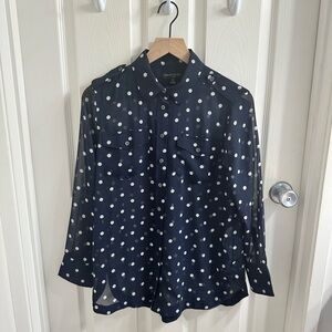 Banana Republic - Navy - Sheer - Button-Up - S